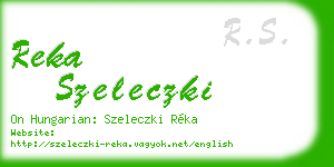 reka szeleczki business card