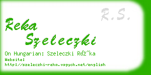 reka szeleczki business card